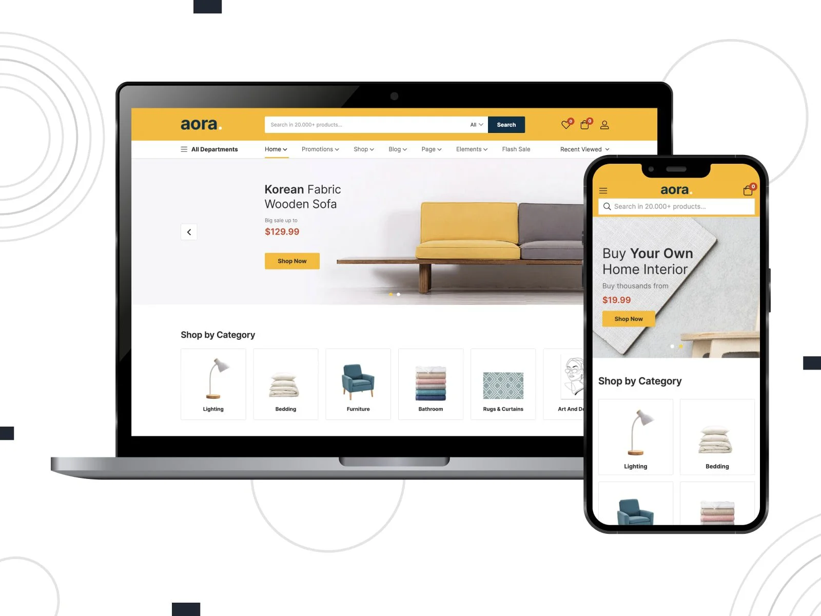 32 款优秀的 elementor woocommerce 主题 7 aora-theme-for-wordpress
