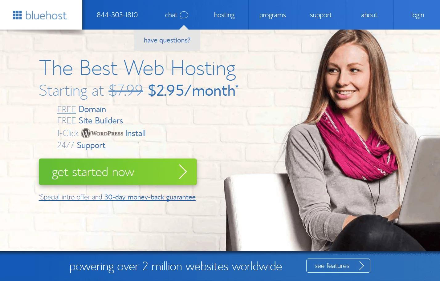 最适合您的 wordpress 托管 3 bluehost 主机托管