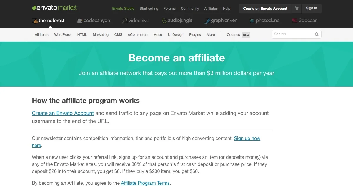 如何利用 wordpress 博客赚钱 1 envato 推广联盟