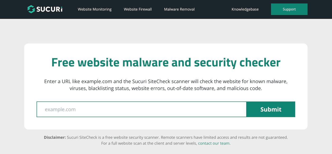 提高 wordpress 网站的安全性 1 sucuri 网站检查工具