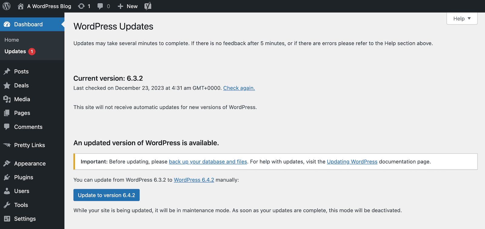 提高 wordpress 网站的安全性 3 更新 wordpress