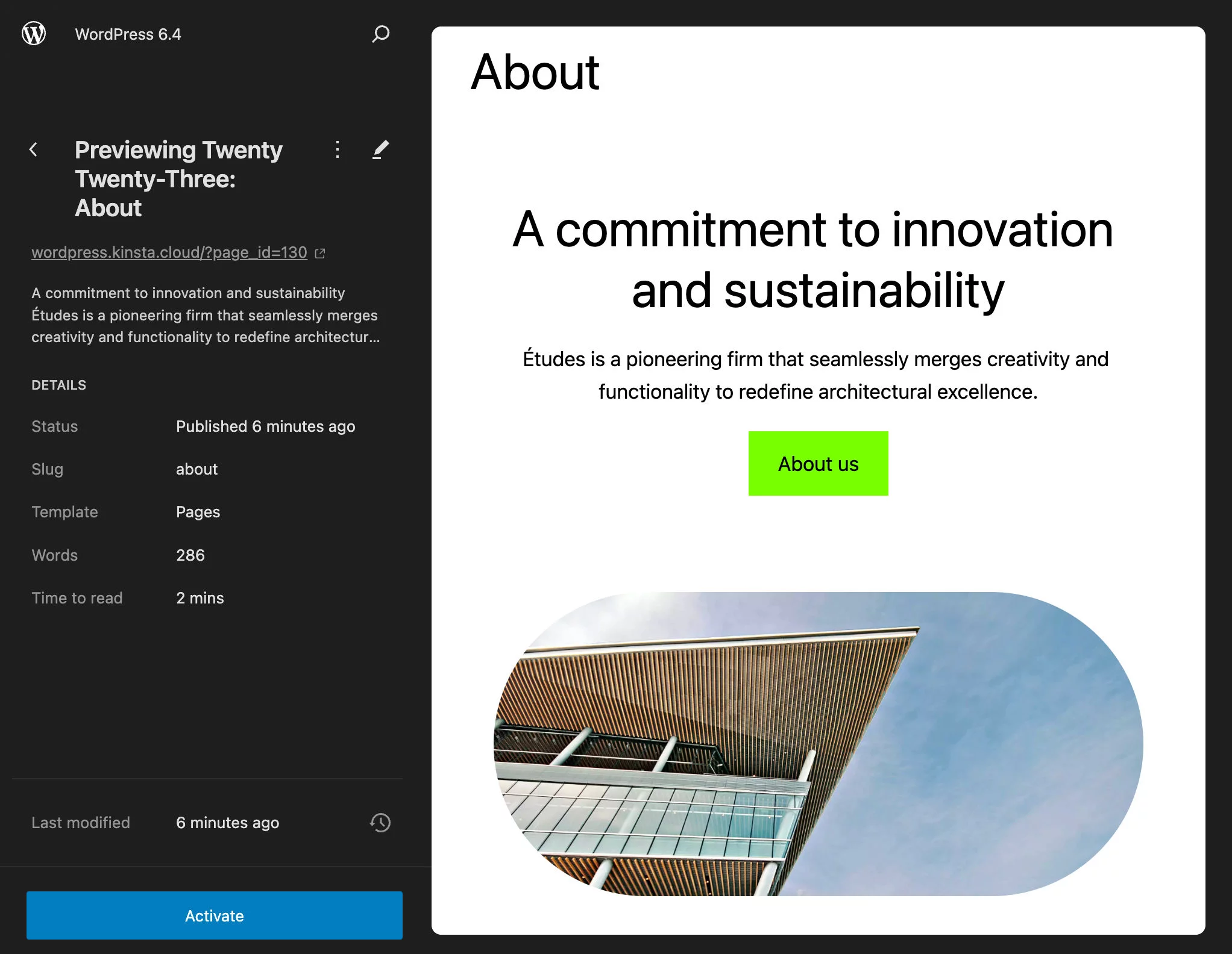 预览带有 twenty twenty-three 主题的 twenty twenty-four 区块