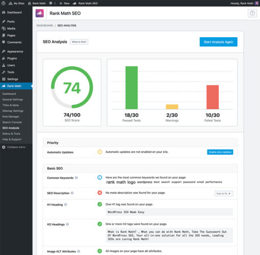 rank math pro v3.0.65 学习版 - 2024年最佳 wordpress seo 插件 3 seo analyzer