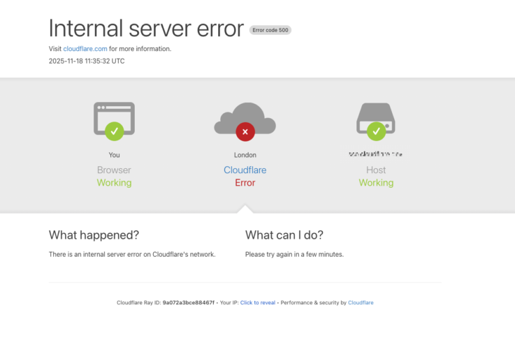 cloudflare 全球故障深度复盘:一次配置变更引发的全链路网络瘫痪 1 cloudflare outage on november 18, 2025