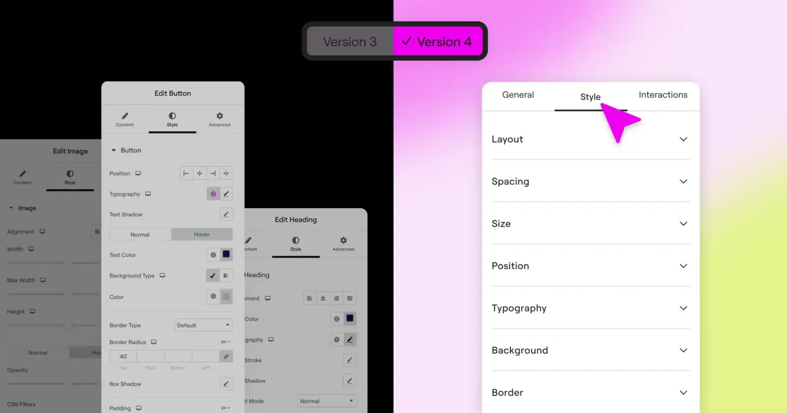 elementor 4.0 版本正式发布:用于构建可扩展网站的全新 atomic 基础 5 通过统一的样式选项卡实现一致的工作流程并简化操作